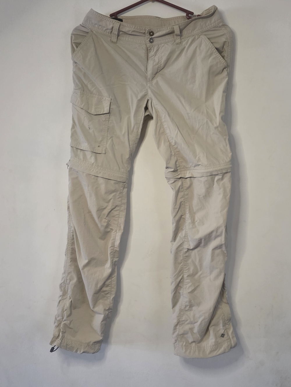 Columbia Omni-Shield Convertible Zip-Off Tan Hiking Trail Pants Womens Size 2